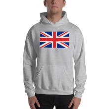 Sport Grey / S United Kingdom Flag "Solo" Hooded Sweatshirt by Design Express