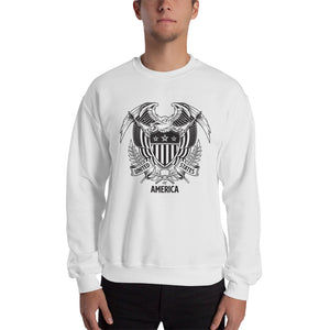 White / S United States Of America Eagle Illustration Sweatshirt by Design Express