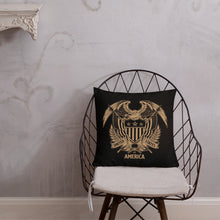 United States Of America Eagle Illustration Reverse Gold Premium Pillow by Design Express