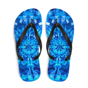 Psychedelic Blue Mandala Flip-Flops by Design Express