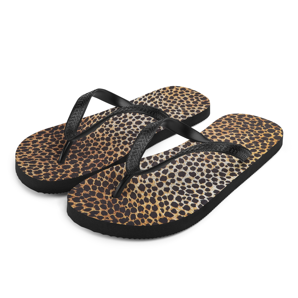 S Leopard Brown Pattern Flip-Flops by Design Express