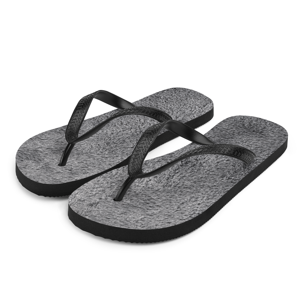 S Soft Grey Fur Flip-Flops by Design Express