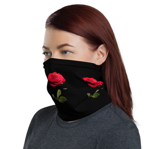 Red Rose on Black Neck Gaiter Masks by Design Express