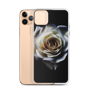 White Rose on Black iPhone Case by Design Express