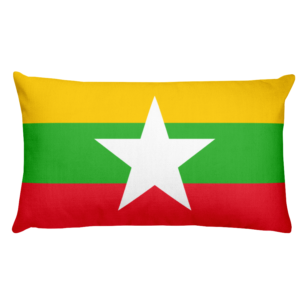Default Title Myanmar Flag Allover Print Rectangular Pillow Home by Design Express