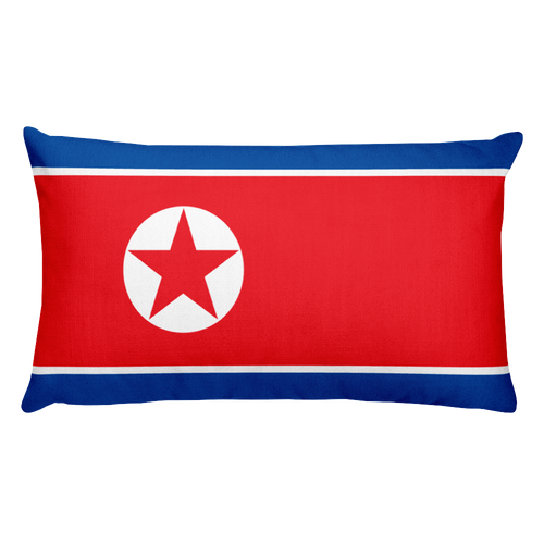 Default Title North Korea Flag Allover Print Rectangular Pillow Home by Design Express