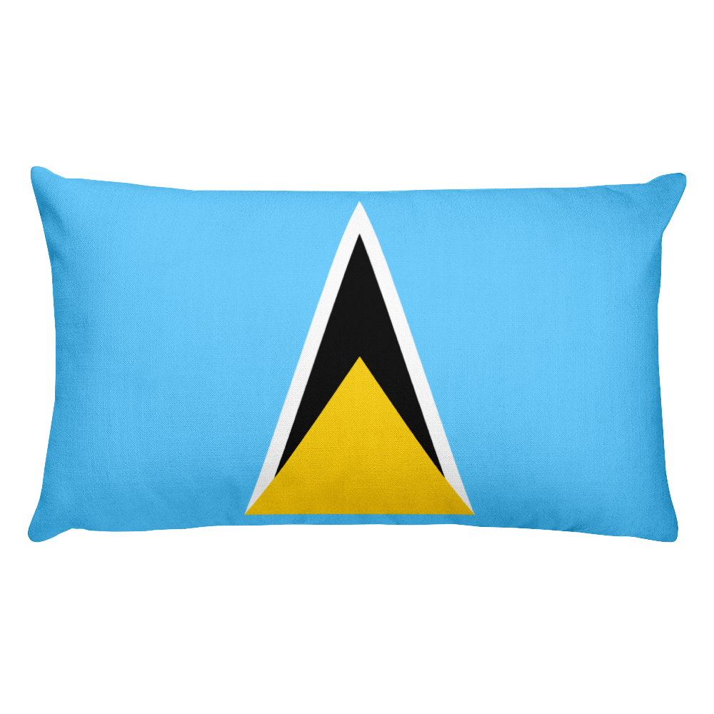 Default Title Saint Lucia Flag Allover Print Rectangular Pillow Home by Design Express