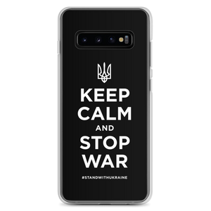 Samsung Galaxy S10+ Keep Calm and Stop War (Support Ukraine) White Print Samsung Case by Design Express