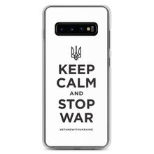 Samsung Galaxy S10+ Keep Calm and Stop War (Support Ukraine) Black Print Samsung Case by Design Express