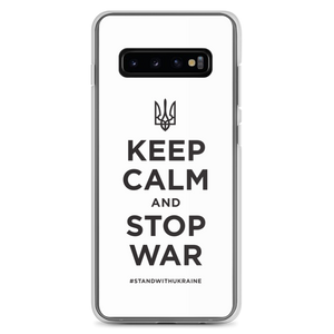 Samsung Galaxy S10+ Keep Calm and Stop War (Support Ukraine) Black Print Samsung Case by Design Express