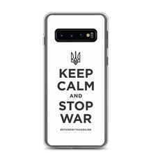 Samsung Galaxy S10 Keep Calm and Stop War (Support Ukraine) Black Print Samsung Case by Design Express