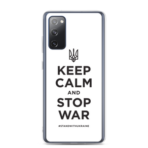 Samsung Galaxy S20 FE Keep Calm and Stop War (Support Ukraine) Black Print Samsung Case by Design Express