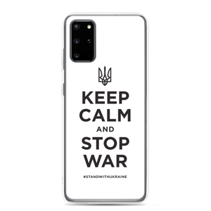 Samsung Galaxy S20 Plus Keep Calm and Stop War (Support Ukraine) Black Print Samsung Case by Design Express