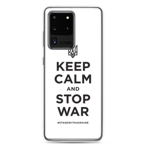 Samsung Galaxy S20 Ultra Keep Calm and Stop War (Support Ukraine) Black Print Samsung Case by Design Express