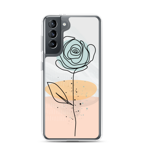 Samsung Galaxy S21 Pasty Flower Line Samsung Case by Design Express