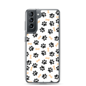 Samsung Galaxy S21 Dog Paws and Bones Pattern Samsung Case by Design Express