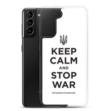 Keep Calm and Stop War (Support Ukraine) Black Print Samsung Case by Design Express