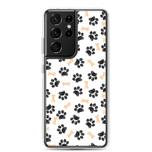 Samsung Galaxy S21 Ultra Dog Paws and Bones Pattern Samsung Case by Design Express