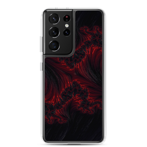 Samsung Galaxy S21 Ultra Black Red Fractal Art Samsung Case by Design Express