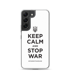 Samsung Galaxy S22 Keep Calm and Stop War (Support Ukraine) Black Print Samsung Case by Design Express