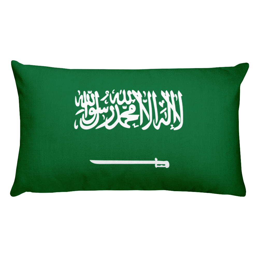 Default Title Saudi Arabia Flag Allover Print Rectangular Pillow Home by Design Express