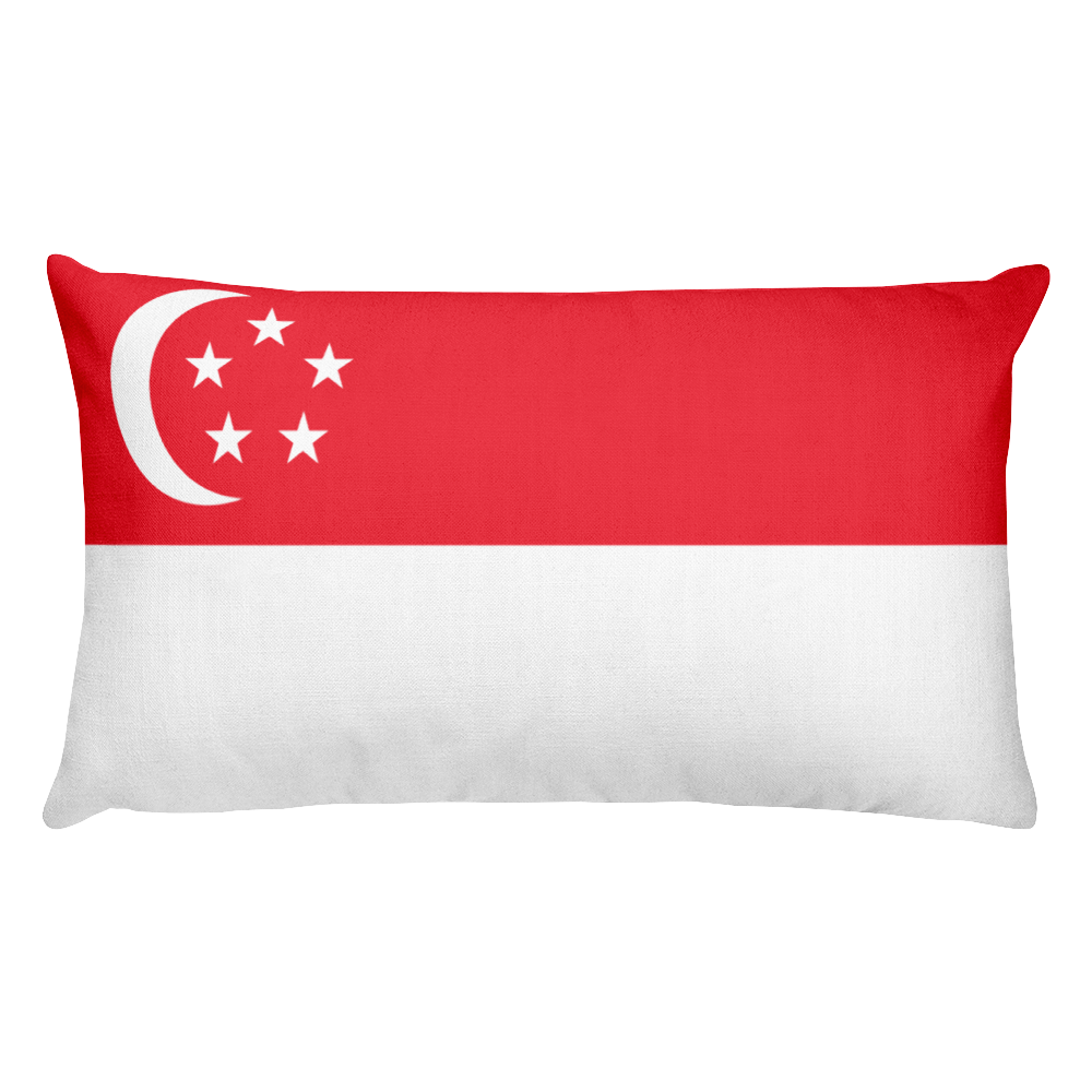 Default Title Singapore Flag Allover Print Rectangular Pillow Home by Design Express
