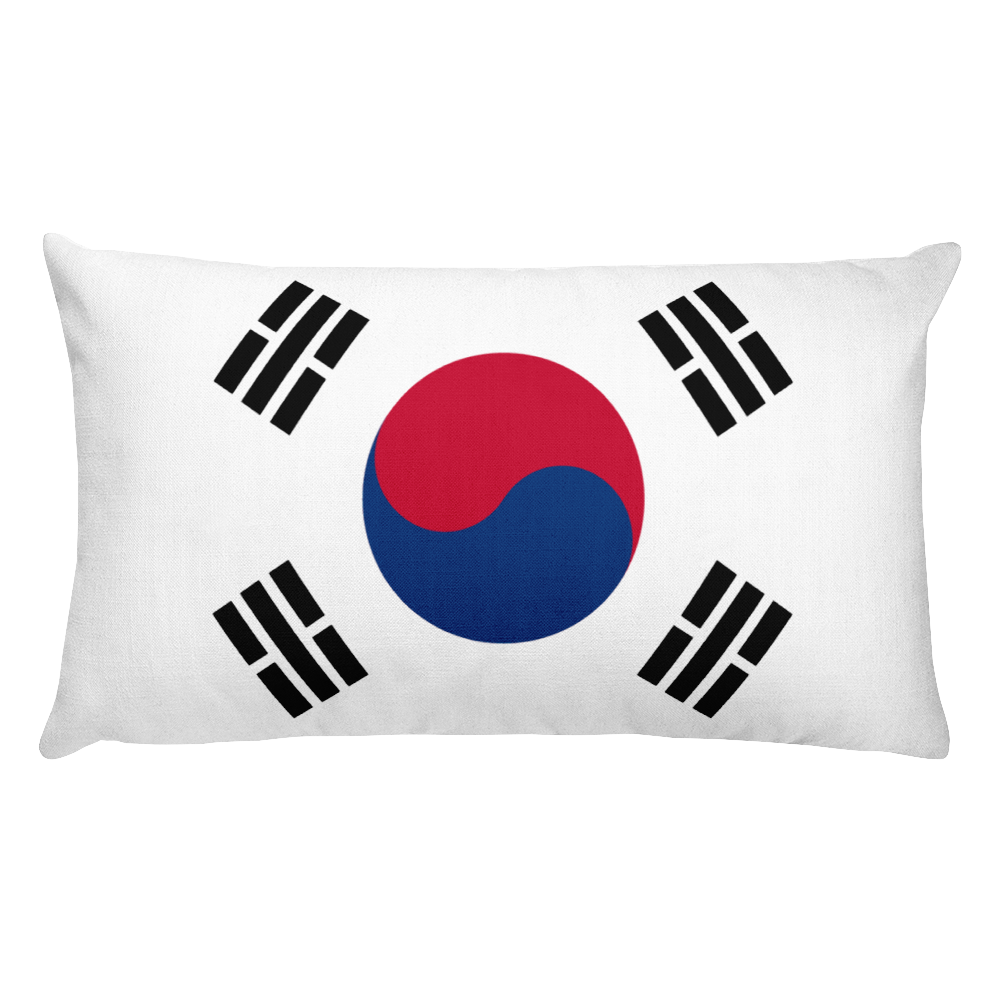Default Title South Korea Flag Allover Print Rectangular Pillow Home by Design Express