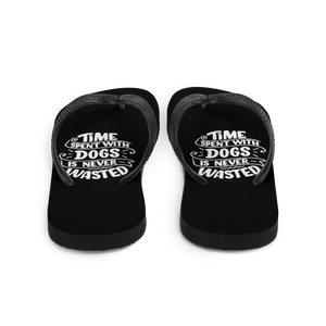 Time Spent With Dogs is Never Wasted (Dog Lover) Funny Flip-Flops by Design Express