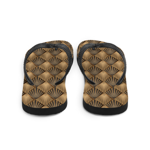 Golden Art Deco Pattern Flip-Flops by Design Express