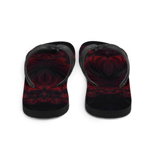 Black Red Fractal Art Flip-Flops by Design Express