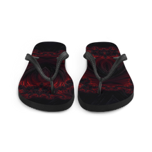 Black Red Fractal Art Flip-Flops by Design Express