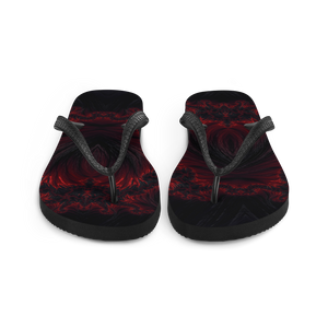 Black Red Fractal Art Flip-Flops by Design Express