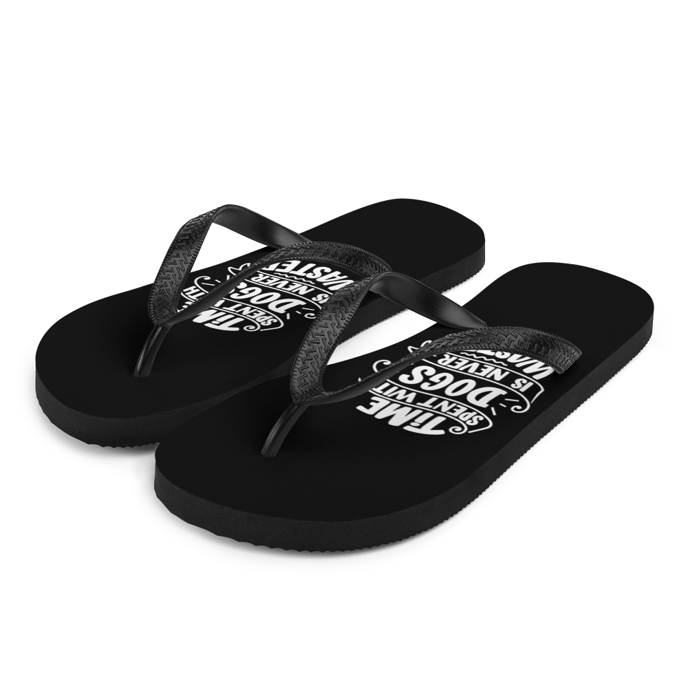 S Time Spent With Dogs is Never Wasted (Dog Lover) Funny Flip-Flops by Design Express