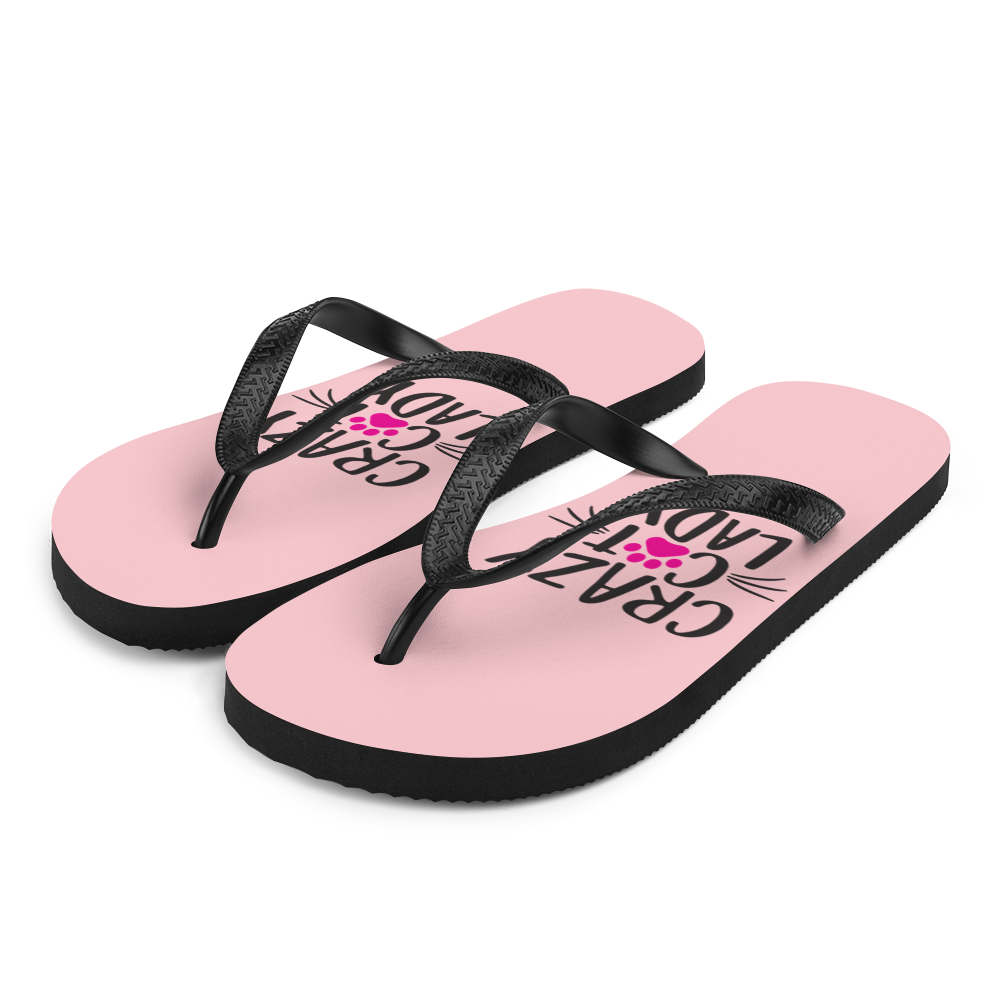 S Crazy Cat Lady (Cat Lover) Funny Flip-Flops by Design Express