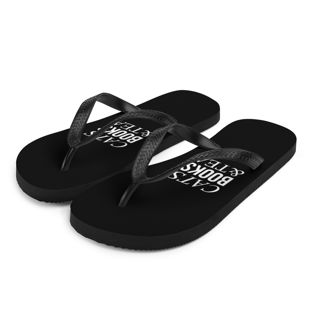 S Cats Books Tea (Funny) Flip-Flops by Design Express