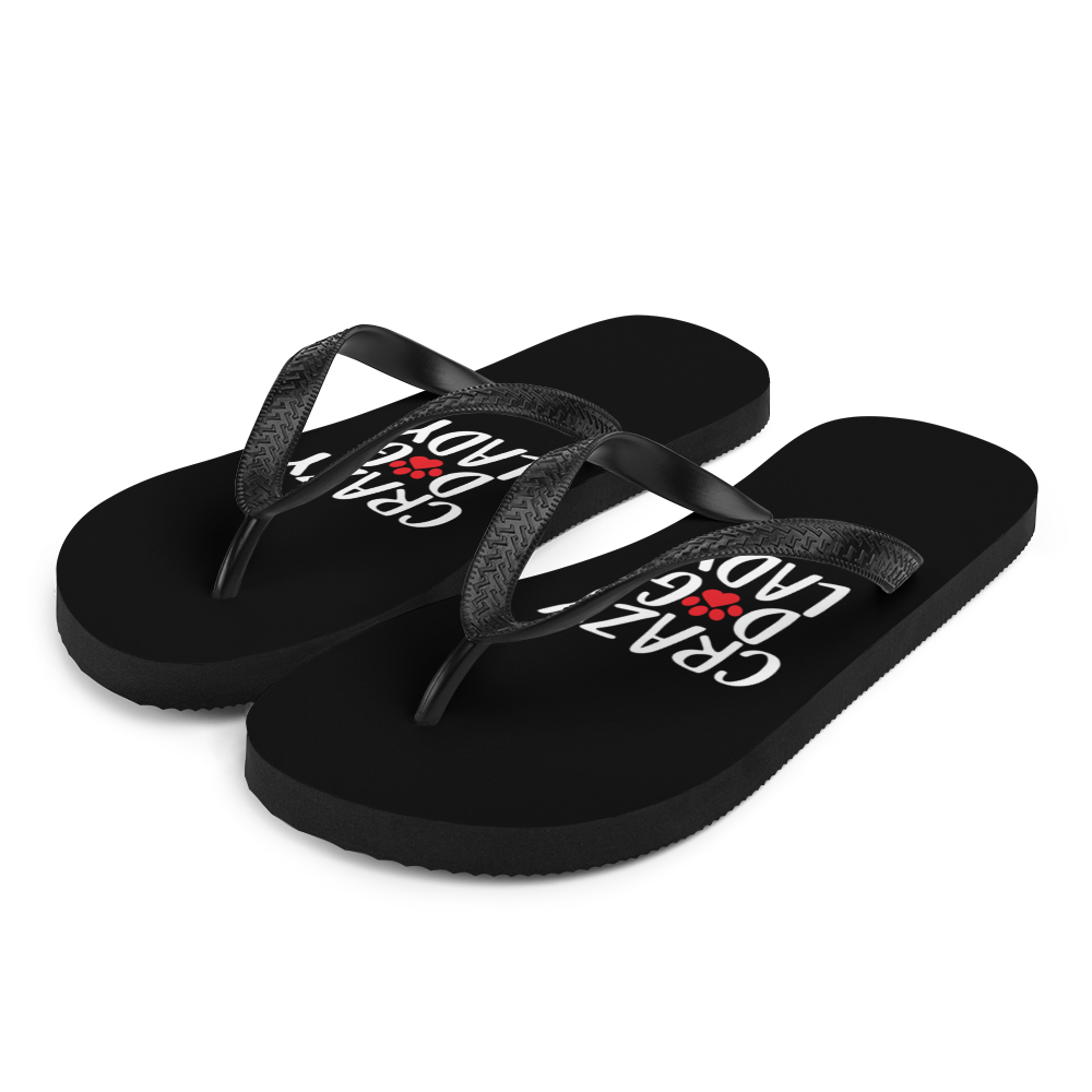 S Crazy Dog Lady (Dog lover) Funny Flip-Flops by Design Express