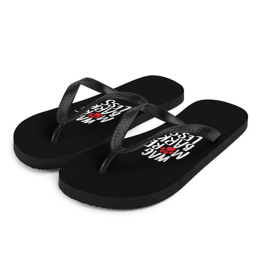 S Wag More Bark Less (Dog lover) Funny Flip-Flops by Design Express