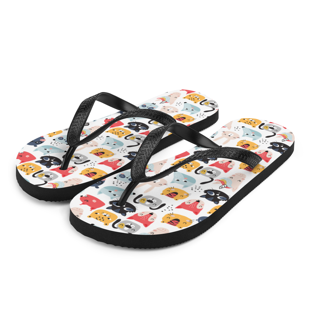 S Funny Animal Pattern Flip-Flops by Design Express