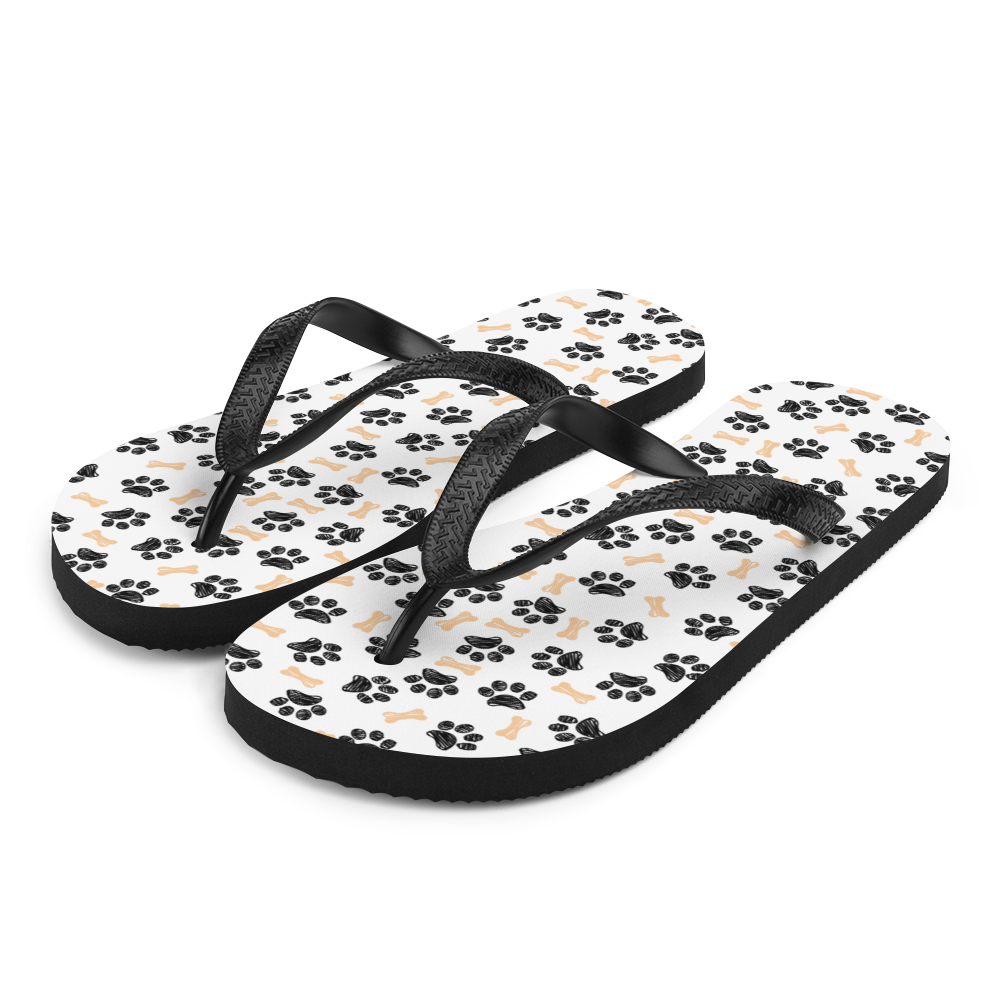 S Dog Paws and Bones Pattern Flip-Flops by Design Express