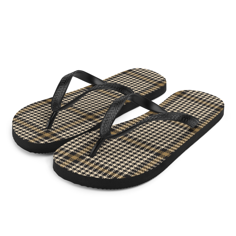 S Herringbone Glen Plaid Pattern Flip-Flops by Design Express