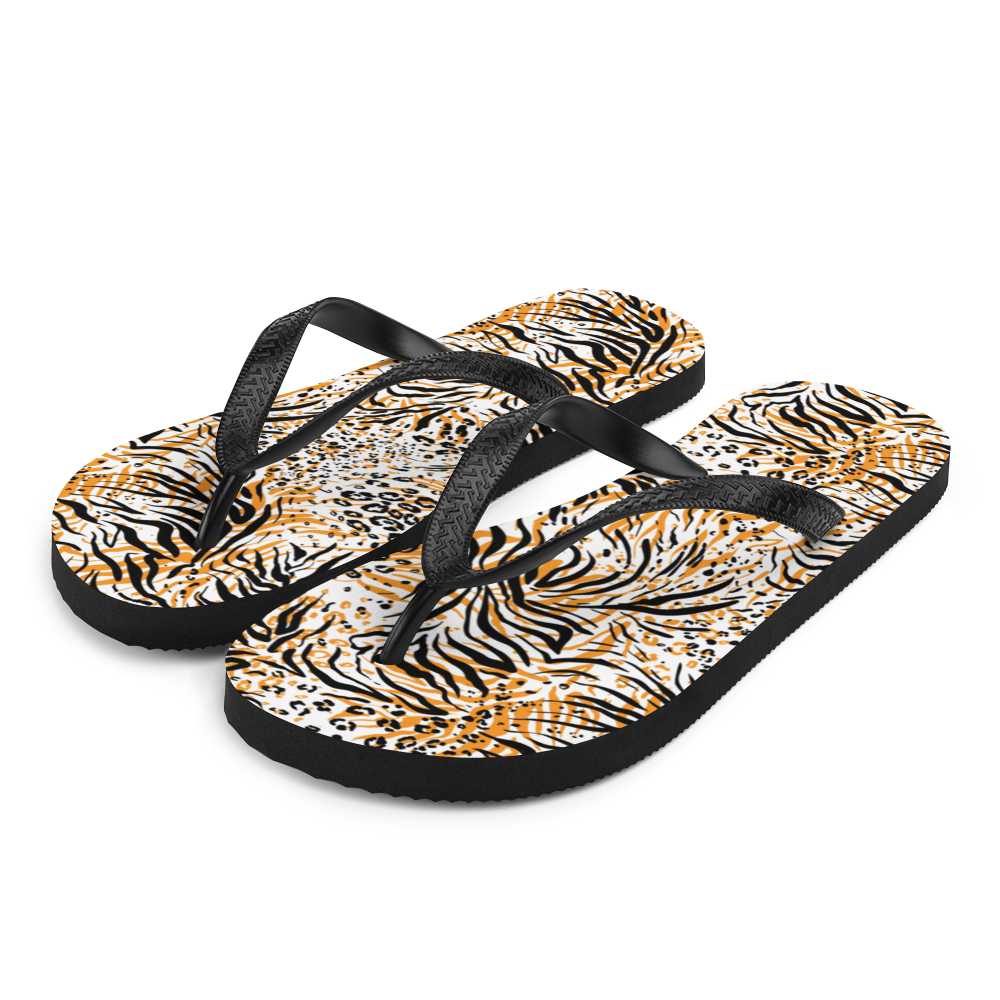 S Tiger Seamless Pattern Flip-Flops by Design Express