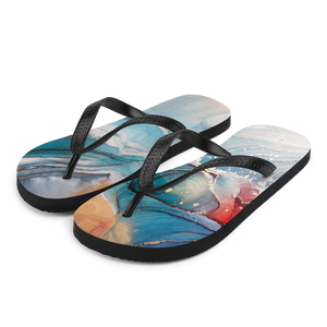 S Colorful Marble Liquid ink Art Full Print Flip-Flops by Design Express