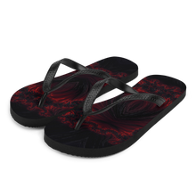 S Black Red Fractal Art Flip-Flops by Design Express