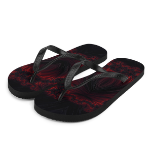 S Black Red Fractal Art Flip-Flops by Design Express