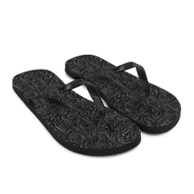 3D Black Ornament Pattern Flip-Flops by Design Express