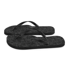 3D Black Ornament Pattern Flip-Flops by Design Express