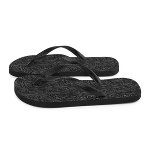 3D Black Ornament Pattern Flip-Flops by Design Express