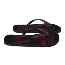 Black Red Fractal Art Flip-Flops by Design Express