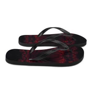 Black Red Fractal Art Flip-Flops by Design Express