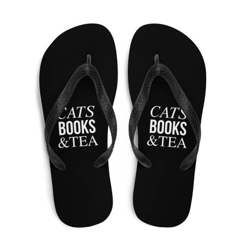 Cats Books Tea (Funny) Flip-Flops by Design Express